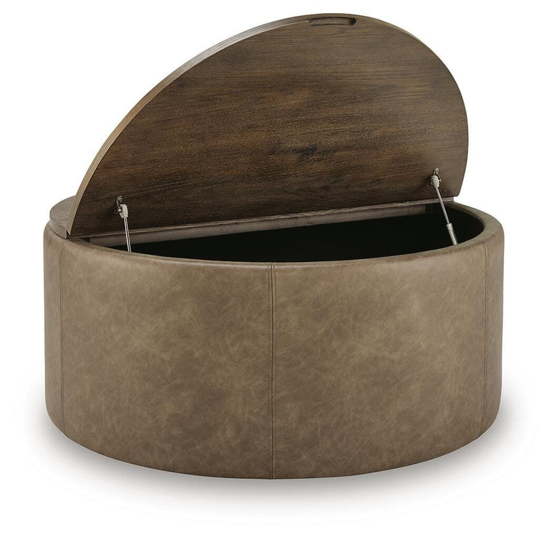 Bethanstone Warm Brown Storage Ottoman - A3000846