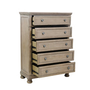 Bethel Wire Brushed Gray Sleigh Storage Platform Bedroom Set - Gate FurnitureBedroom Set