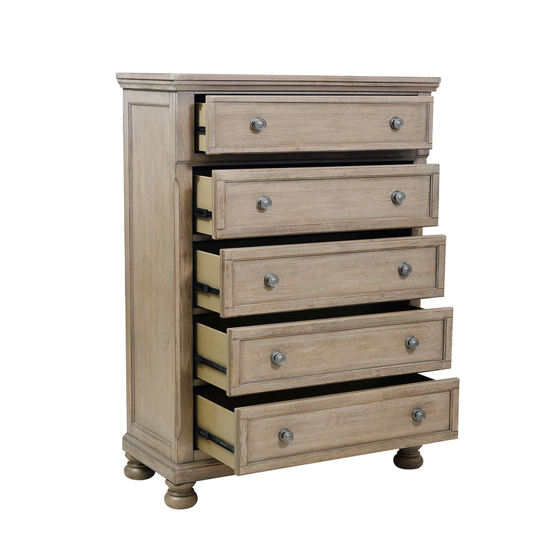 Bethel Wire Brushed Gray Sleigh Storage Platform Bedroom Set - Gate FurnitureBedroom Set