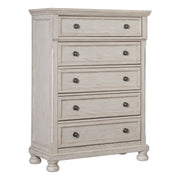 Bethel Wire Brushed White Sleigh Storage Platform Bedroom Set - Gate FurnitureBedroom Set
