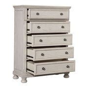 Bethel Wire Brushed White Sleigh Storage Platform Bedroom Set - Gate FurnitureBedroom Set