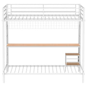 Bettoni Full-Over-Twin Workstation Bunk Bed Matte White - 460209WHT