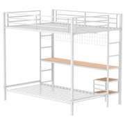 Bettoni Full-Over-Twin Workstation Bunk Bed Matte White - 460209WHT