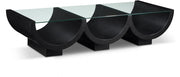 Beverwil Glass Top And Oak Veneer Base Coffee Table in Black - 99023Black-CT