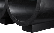 Beverwil Glass Top And Oak Veneer Base Coffee Table in Black - 99023Black-CT