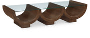 Beverwil Glass Top And Oak Veneer Base Coffee Table in Brown - 99023Brown-CT