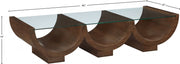 Beverwil Glass Top And Oak Veneer Base Coffee Table in Brown - 99023Brown-CT