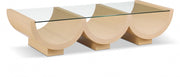 Beverwil Glass Top And Oak Veneer Base Coffee Table in Natural - 99023Natural-CT