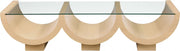 Beverwil Glass Top And Oak Veneer Base Coffee Table in Natural - 99023Natural-CT
