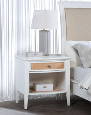 Bexhill 1-drawer Nightstand Bedside Table White - 223472