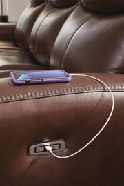 Bexhurst Mahogany Power Reclining Sofa - PCU1210215