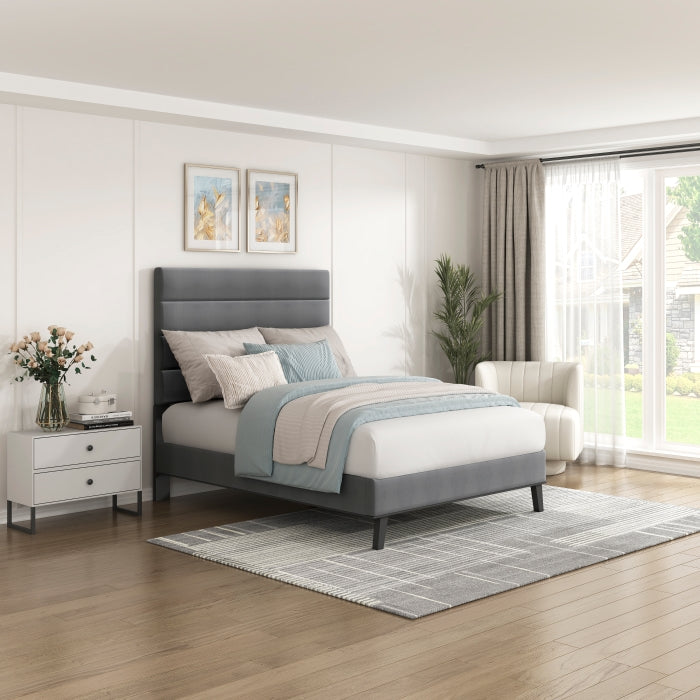 BHE5004CC-54* (2) 54" Charcoal Microfiber Platform Bed - BHE5004CC-54*