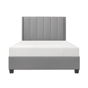 BHE5876FGY-54* (2) 54" Full Size Gray Vinyl Platform Bed  (Regular Full Size Platform Bed with Mattress inside Rails and Footboard) - BHE5876FGY-54*