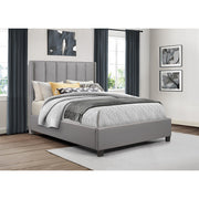 BHE5876FGY-54* (2) 54" Full Size Gray Vinyl Platform Bed  (Regular Full Size Platform Bed with Mattress inside Rails and Footboard) - BHE5876FGY-54*
