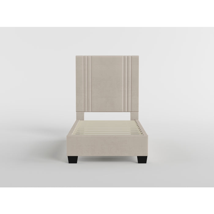 BHE5878BE-39* (2) 39” Beige Microfiber Platform Bed - BHE5878BE-39*