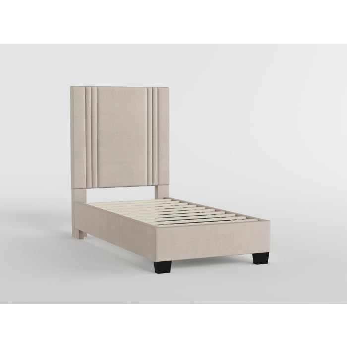 BHE5878BE-39* (2) 39” Beige Microfiber Platform Bed - BHE5878BE-39*
