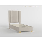 BHE5878BE-39* (2) 39” Beige Microfiber Platform Bed - BHE5878BE-39*