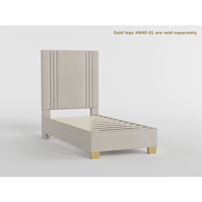 BHE5878BE-39* (2) 39” Beige Microfiber Platform Bed - BHE5878BE-39*