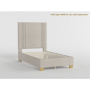 BHE5878BE-44* (2) 44" Beige Microfiber Platform Bed - BHE5878BE-44*