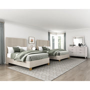 BHE5878BE-44* (2) 44" Beige Microfiber Platform Bed - BHE5878BE-44*