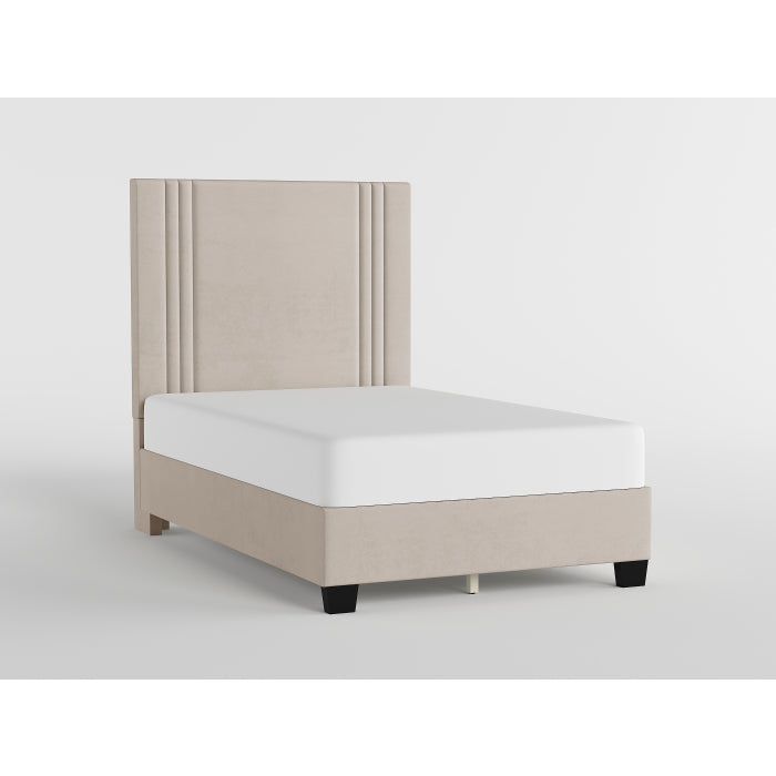 BHE5878BE-48* (2) 48" Beige Microfiber Platform Bed - BHE5878BE-48*