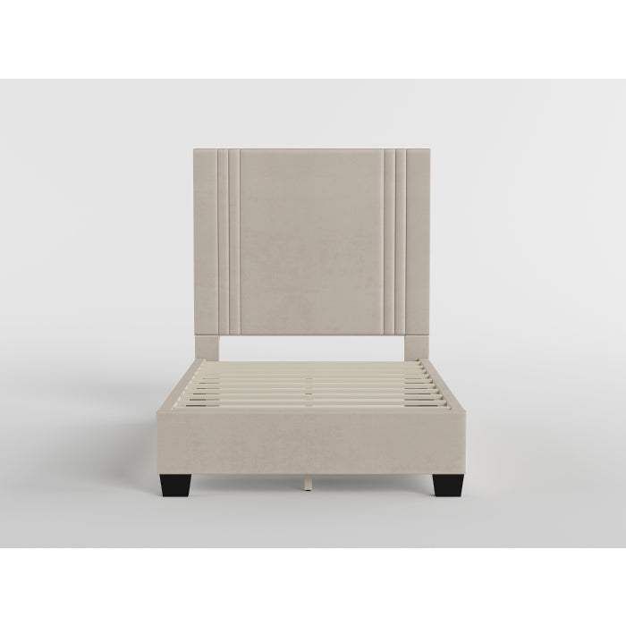 BHE5878BE-48* (2) 48" Beige Microfiber Platform Bed - BHE5878BE-48*