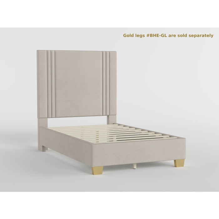 BHE5878BE-48* (2) 48" Beige Microfiber Platform Bed - BHE5878BE-48*