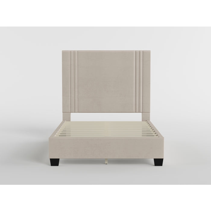 BHE5878BE-54* (2) 54" Beige Microfiber Platform Bed - BHE5878BE-54*
