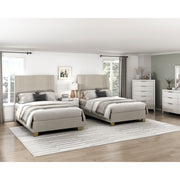 BHE5878BE-54* (2) 54" Beige Microfiber Platform Bed - BHE5878BE-54*