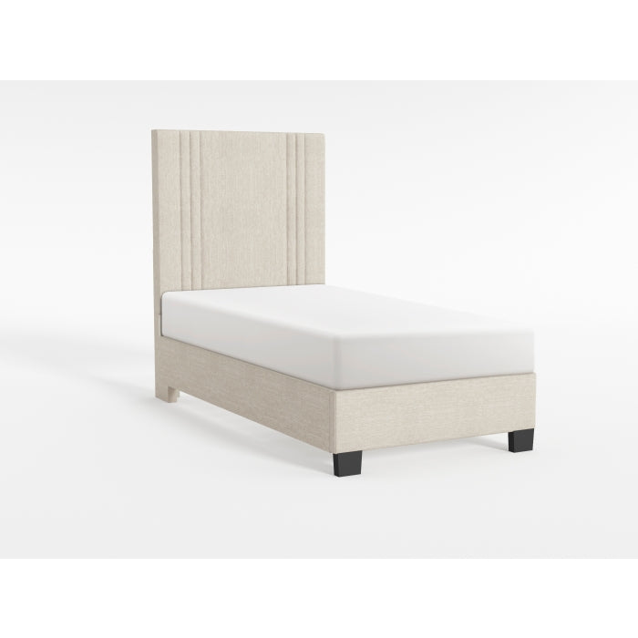 BHE5878NLB-39* (2) 39” Light Beige Microfiber Platform Bed - BHE5878NLB-39*