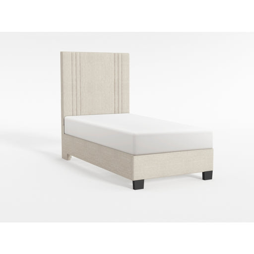 BHE5878NLB-39* (2) 39” Light Beige Microfiber Platform Bed - BHE5878NLB-39*