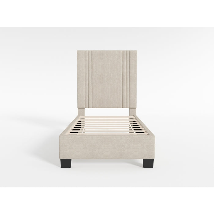 BHE5878NLB-39* (2) 39” Light Beige Microfiber Platform Bed - BHE5878NLB-39*