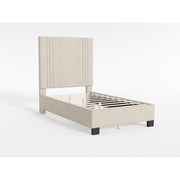 BHE5878NLB-44* (2) 44” Light Beige Microfiber Platform Bed - BHE5878NLB-44*