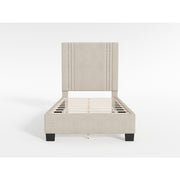 BHE5878NLB-44* (2) 44” Light Beige Microfiber Platform Bed - BHE5878NLB-44*