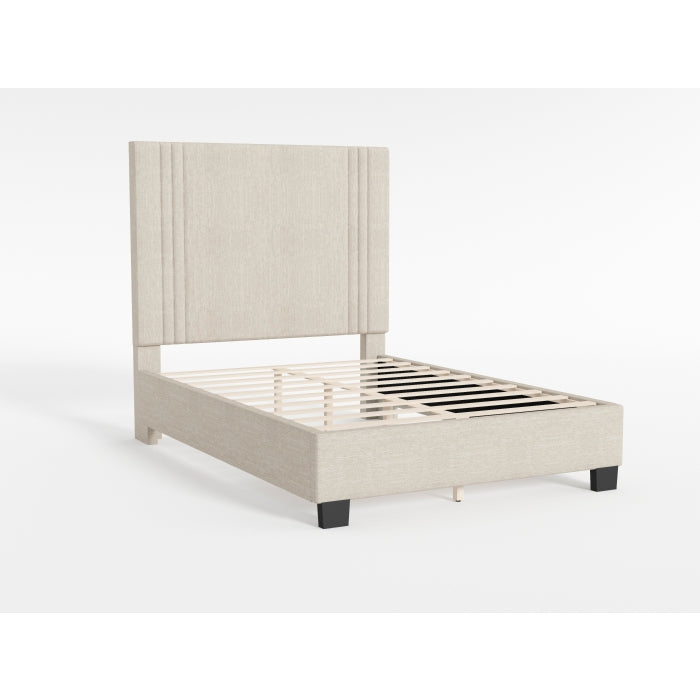 BHE5878NLB-54* (2) 54” Light Beige Microfiber Platform Bed - BHE5878NLB-54*