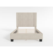 BHE5878NLB-54* (2) 54” Light Beige Microfiber Platform Bed - BHE5878NLB-54*