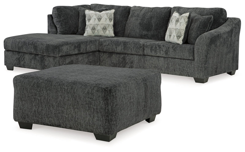 Biddeford 2-Piece Sectional with Ottoman in Shadow - PKG015089