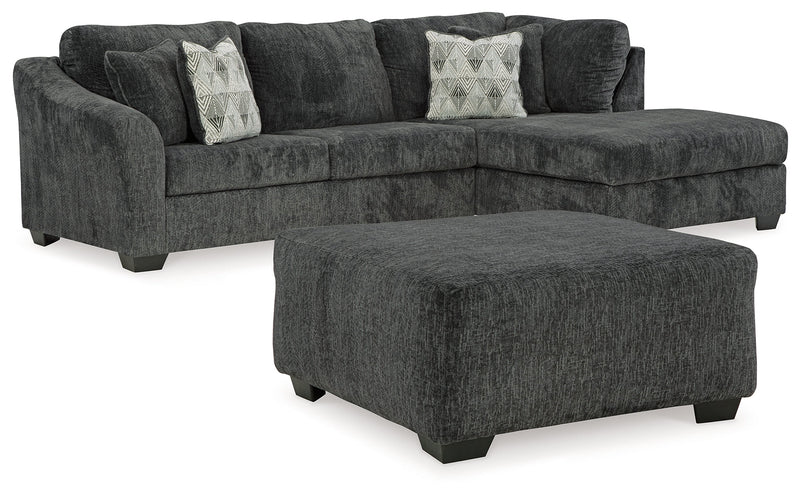 Biddeford 2-Piece Sectional with Ottoman in Shadow - PKG015090