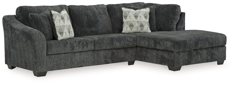 Biddeford 2-Piece Sectional with Ottoman in Shadow - PKG015090
