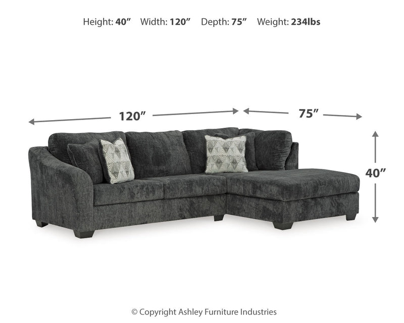 Biddeford 2-Piece Sectional with Ottoman in Shadow - PKG015090