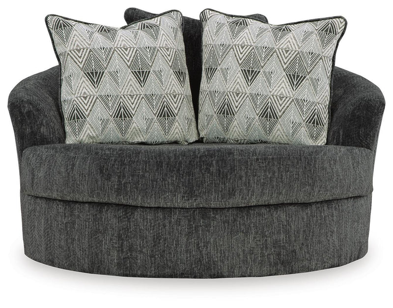 Biddeford Shadow 2-Piece Sectional and Oversized Swivel Accent Chair - 35504U2