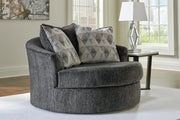 Biddeford Shadow 2-Piece Sectional and Oversized Swivel Accent Chair - 35504U2