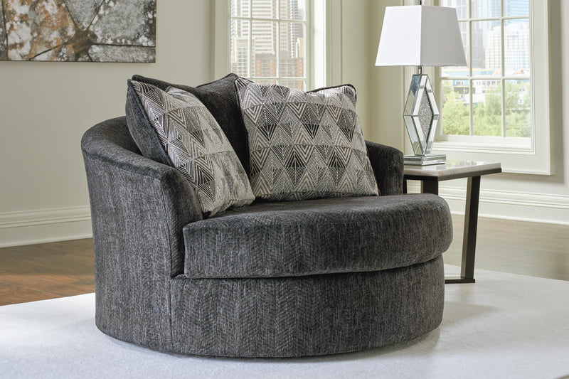 Biddeford Shadow 2-Piece Sectional and Oversized Swivel Accent Chair - 35504U2