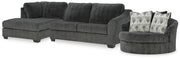 Biddeford Shadow 2-Piece Sectional and Oversized Swivel Accent Chair - 35504U2