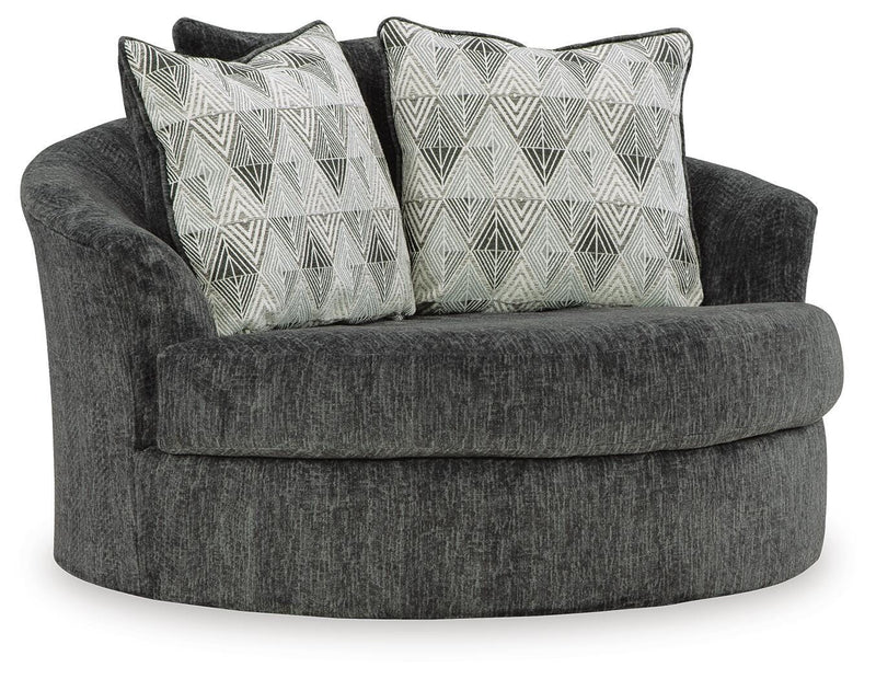 Biddeford Shadow 2-Piece Sectional and Oversized Swivel Accent Chair - 35504U2
