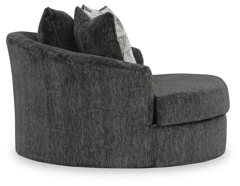 Biddeford Shadow 2-Piece Sectional and Oversized Swivel Accent Chair - 35504U2