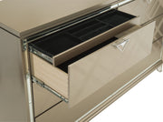 Bijou Champagne LED Upholstered Storage Platform Bedroom Set - Gate FurnitureBedroom Set