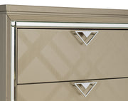 Bijou Champagne LED Upholstered Storage Platform Bedroom Set - Gate FurnitureBedroom Set