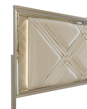 Bijou Champagne LED Upholstered Storage Platform Bedroom Set - Gate FurnitureBedroom Set