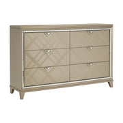 Bijou Champagne LED Upholstered Storage Platform Bedroom Set - Gate FurnitureBedroom Set